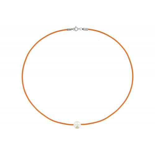Collier La Perle Blanche des Poulettes - Colors - Orange - LES POULETTES BIJOUX - Modalova