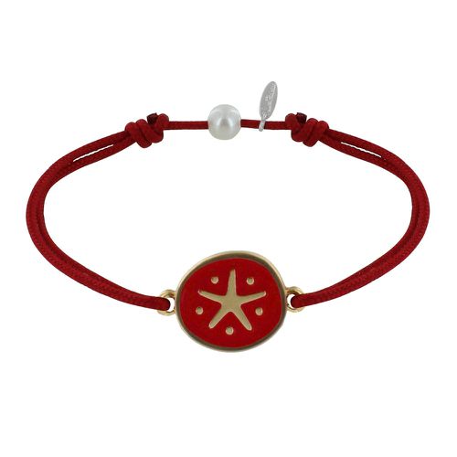 Bracelet Lien Médaille en Laiton Etoile émaillée - LES POULETTES BIJOUX - Modalova