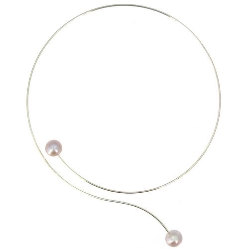 Collier Ras de Cou Argent 2 Perles de Culture 11 mm - Classics - Rose - LES POULETTES BIJOUX - Modalova