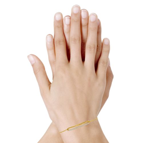 Bracelet Plaqué Rectangle Ajouré et Strass - LES POULETTES BIJOUX - Modalova
