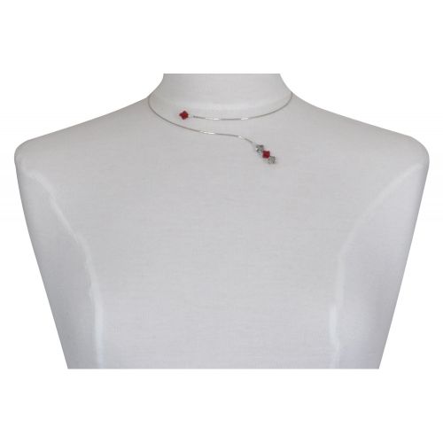 Collier Argent Torque Cristal et Rouge - LES POULETTES BIJOUX - Modalova