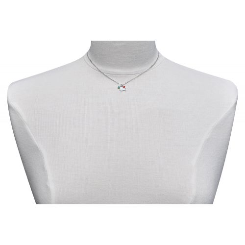 Collier Petit Poisson Deux Perles Facettées Rouge et T - LES POULETTES BIJOUX - Modalova