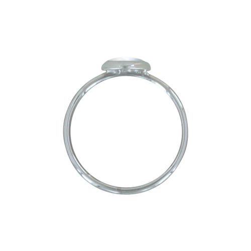 Bague Argent 925 Petit Rond de Nacre Ivoire - taille 52 - LES POULETTES BIJOUX - Modalova