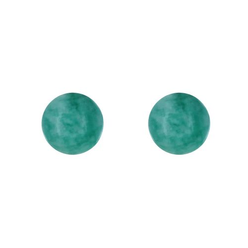 Boucles d'Oreilles Clou Argent 925 et Perles d'Amazonite 8 mm - LES POULETTES BIJOUX - Modalova