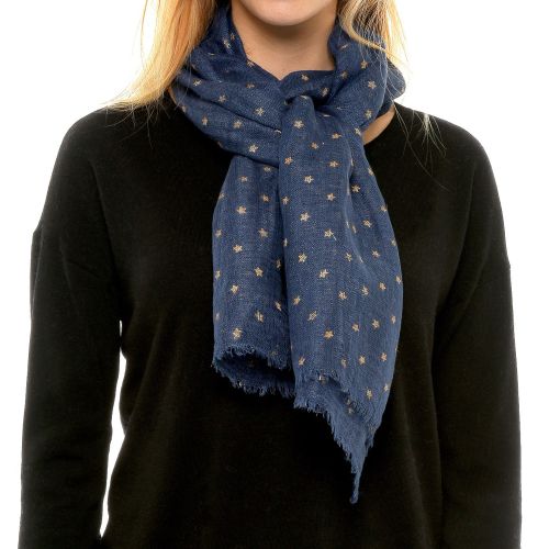 BIJOUX - Echarpe 100% Lin Etoile Dorée Colors - LES POULETTES - Modalova