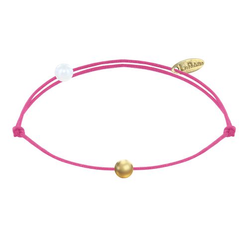 Bracelet Lien Petite Perle Plaqué Or - Classics - Fuchsia - LES POULETTES BIJOUX - Modalova