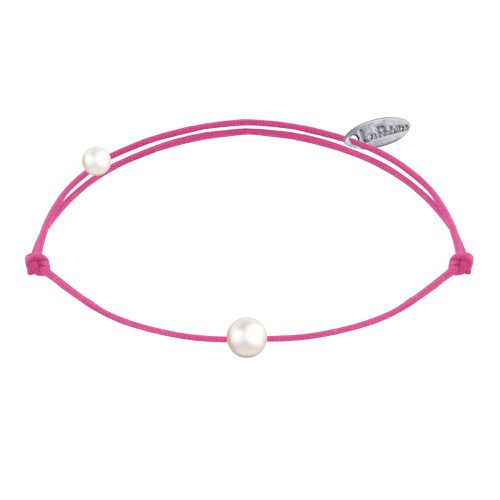 Bracelet Lien Petite Perle Blanche - Fuchsia - LES POULETTES BIJOUX - Modalova