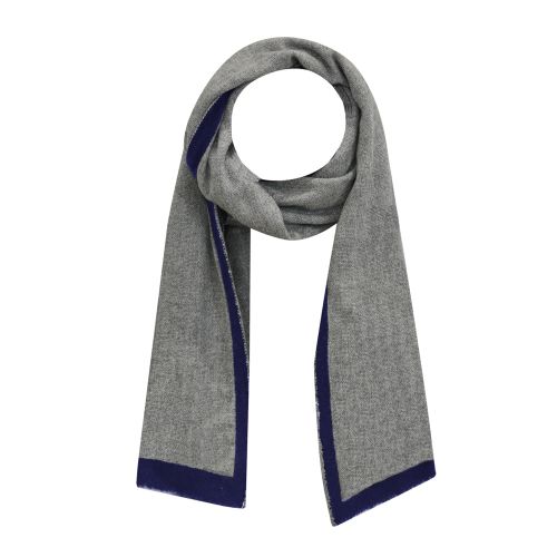 BIJOUX - Echarpe Laine et Cachemire Bicolore Navy et Grise - LES POULETTES - Modalova