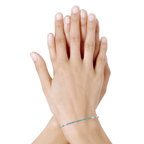 Bracelet Perles Argent et Perles d'Amazonite Facetté M2 - LES POULETTES BIJOUX - Modalova