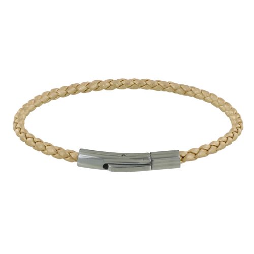 Bracelet Cuir Tréssé Rond 18cm - LES POULETTES BIJOUX - Modalova
