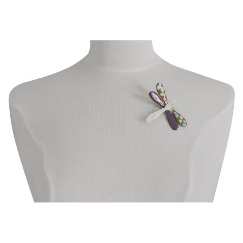 Broche Libellule Emaillée et Violet à Pois Vert - LES POULETTES BIJOUX - Modalova