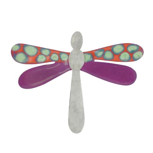 Broche Libellule Emaillée et Violet à Pois Vert - LES POULETTES BIJOUX - Modalova