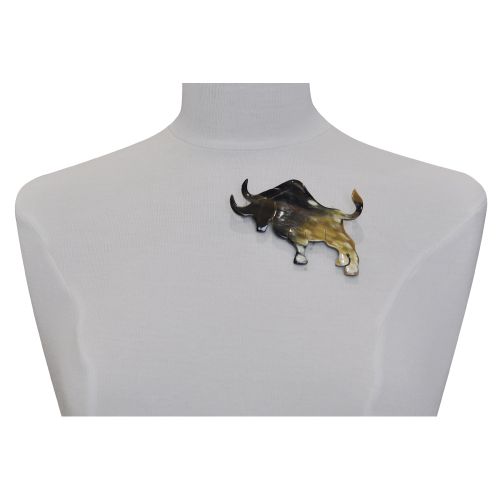 Broche Taureau en Corne Modèle 3 - LES POULETTES BIJOUX - Modalova