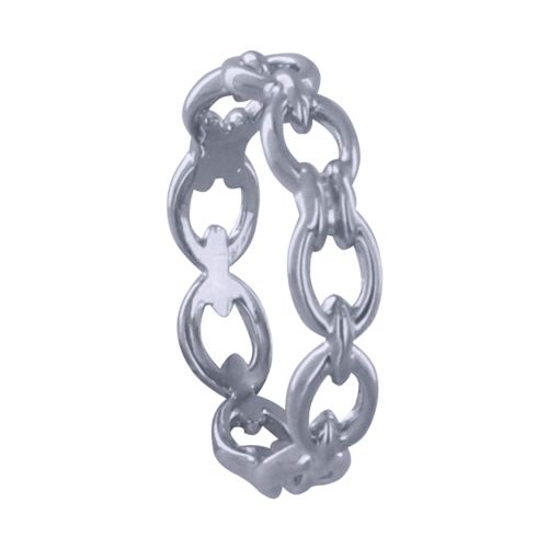 Bague 925 Rhodié Maillons Simple - taille 56 - LES POULETTES BIJOUX - Modalova