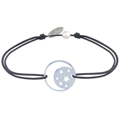 Bracelet Lien Médaille Lune et Etoiles - Gris - LES POULETTES BIJOUX - Modalova