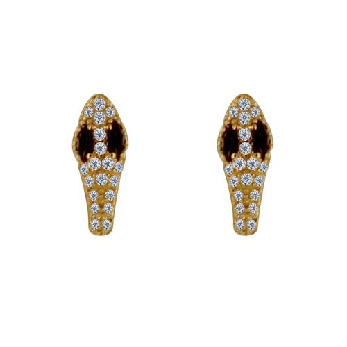 Boucles d'Oreilles Mini Créoles Plaqué Tête de Serpent - LES POULETTES BIJOUX - Modalova