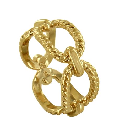 Bague Plaqué Maillons Ovales Torsadés - taille 56 - LES POULETTES BIJOUX - Modalova