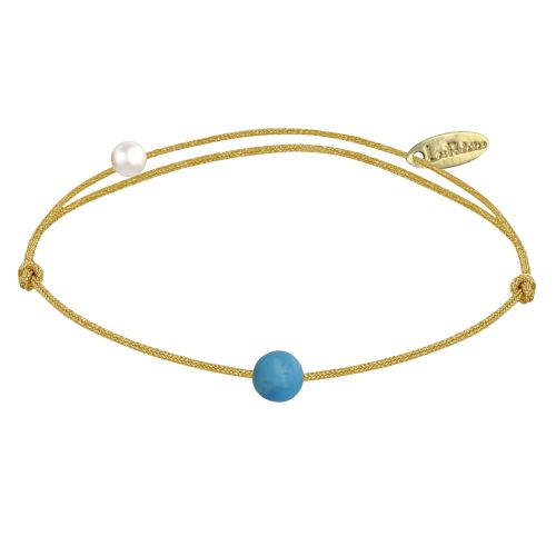 Bracelet Lien Petite Perle de Turquoise - LES POULETTES BIJOUX - Modalova