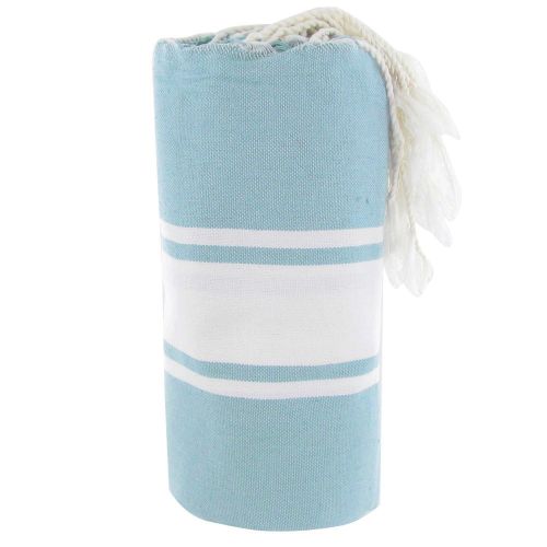 BIJOUX - Fouta Drap Plage et Hammam Coton Couleur Ciel - LES POULETTES - Modalova