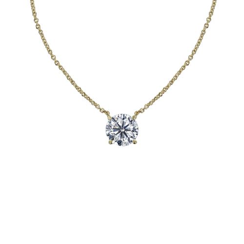 Collier Plaqué Solitaire Cristal 7mm - LES POULETTES BIJOUX - Modalova