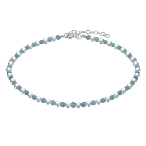 Bracelet Perles Argent et Perles d'Amazonite Facetté - LES POULETTES BIJOUX - Modalova