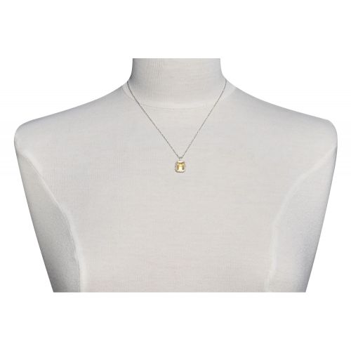 Pendentif Argent Rectangle de Citrine - LES POULETTES BIJOUX - Modalova