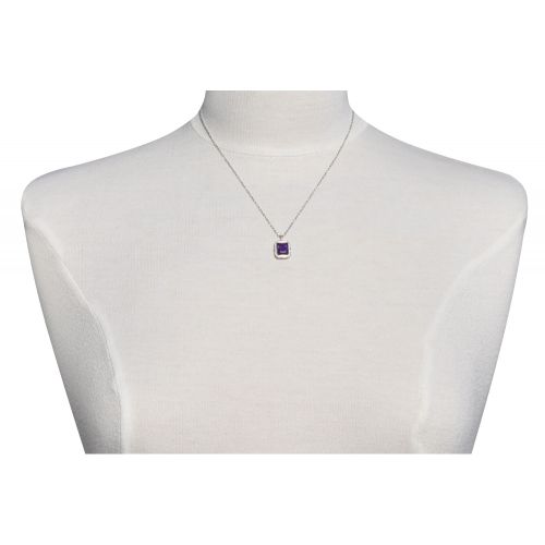 Pendentif Argent 925 Rectangle d'Améthyste - LES POULETTES BIJOUX - Modalova