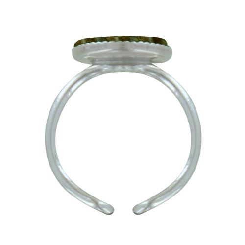Bague Argent 925 Rond Dentelé de Labradorite - taille 56 - LES POULETTES BIJOUX - Modalova