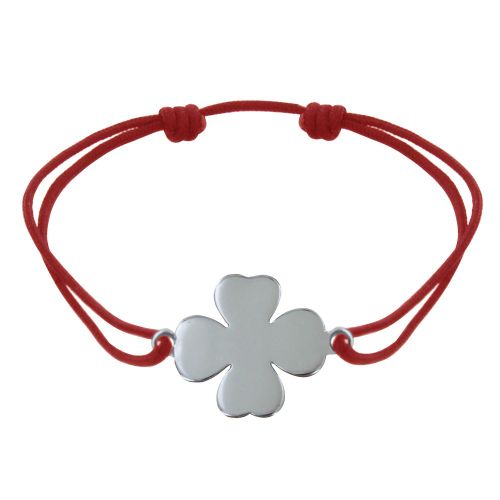 Bracelet 925 Trèfle sur Lien - Rouge - LES POULETTES BIJOUX - Modalova