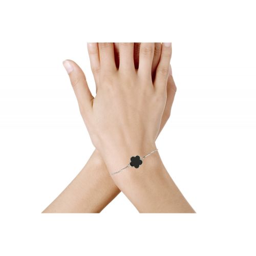 Bracelet Argent Chance et Onyx - LES POULETTES BIJOUX - Modalova