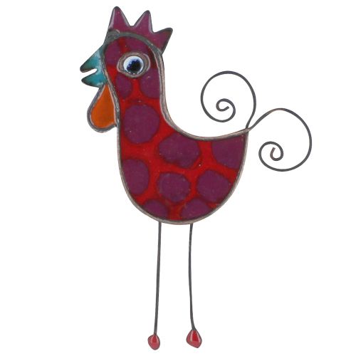 Broche Coq Émaillée à Pois Violet - LES POULETTES BIJOUX - Modalova