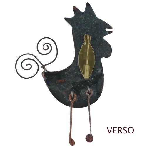 Broche Coq Émaillée à Pois Violet - LES POULETTES BIJOUX - Modalova