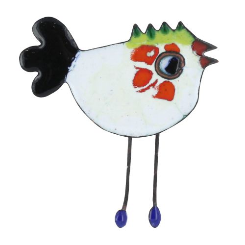 Broche Poule émaillée Blanche - LES POULETTES BIJOUX - Modalova