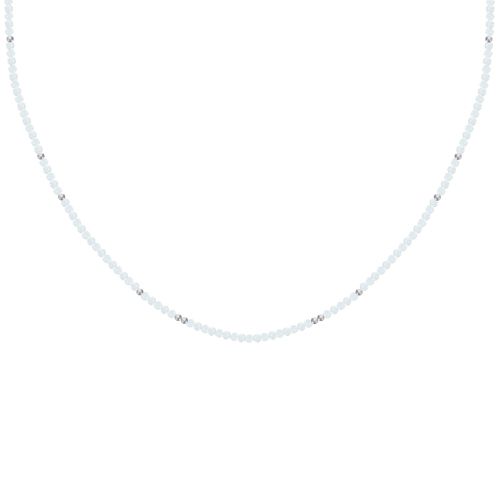 Collier Perles Facettées de Pierre de Lune et Perles Argent - LES POULETTES BIJOUX - Modalova