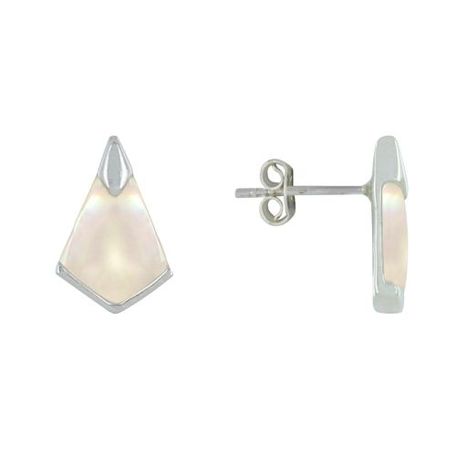 Boucles d'Oreilles Clous Argent Triangle de Nacre - LES POULETTES BIJOUX - Modalova