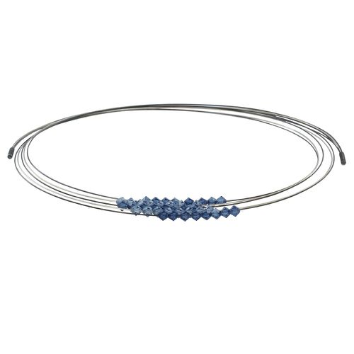 Collier Multi-fils Argent et Perles Cristal et Bleu Foncés - LES POULETTES BIJOUX - Modalova