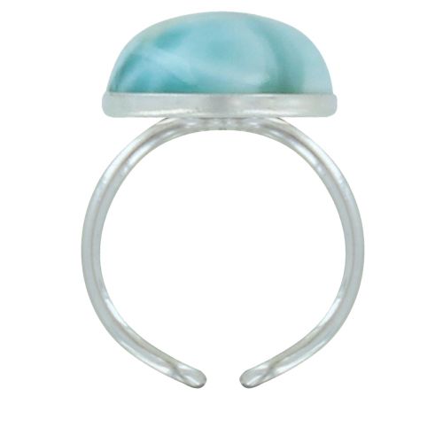 Bague Argent 925 Grande Demi Sphère de Larimar - LES POULETTES BIJOUX - Modalova