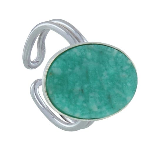 Bague Argent 925 Ovale d'Amazonite - LES POULETTES BIJOUX - Modalova