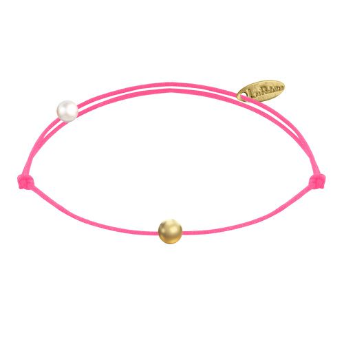 Bracelet Lien Petite Perle Plaqué Or - Classics - Rose Fluo - LES POULETTES BIJOUX - Modalova