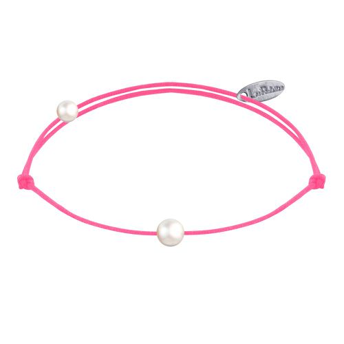 Bracelet Lien Petite Perle Blanche - Rose Fluo - LES POULETTES BIJOUX - Modalova