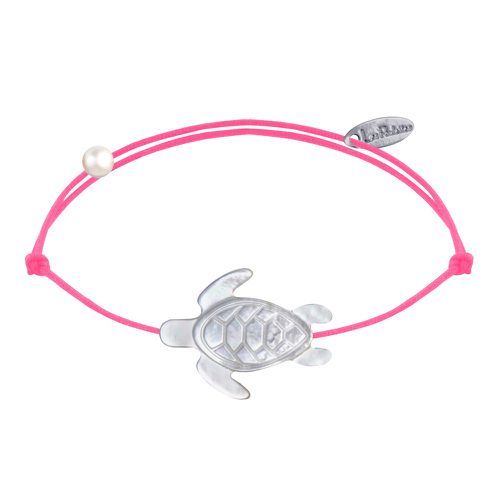 Bracelet Lien Tortue en Nacre - Rose Fluo - LES POULETTES BIJOUX - Modalova