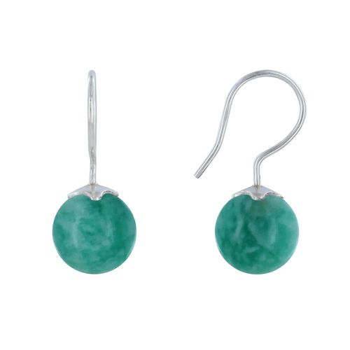 Boucles d'Oreilles Argent Billes d'Amazonite - LES POULETTES BIJOUX - Modalova