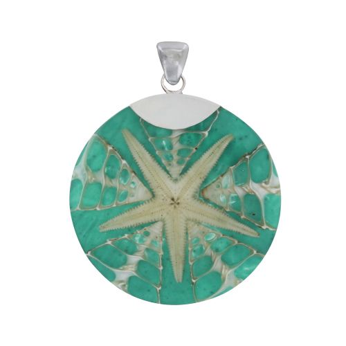 Pendentif Argent 925 Disque Etoile de Mer - LES POULETTES BIJOUX - Modalova