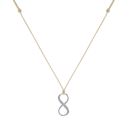 Collier Lien Argent 925 Infini et Strass - Beige clair - LES POULETTES BIJOUX - Modalova