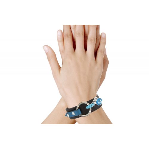 Bracelet Cuir Marron Cristal et Médaille Rire - Classics - Bl - LES POULETTES BIJOUX - Modalova