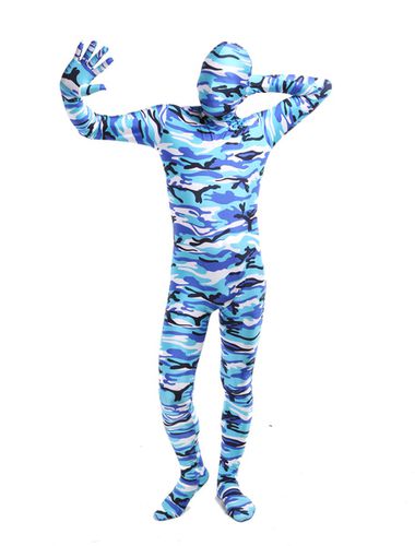 Toussaint Cosplay Costume de zenta envelopp unisexe en lycra spandex multicolore camouflage bleu Dguisements Halloween - Milanoo - Modalova