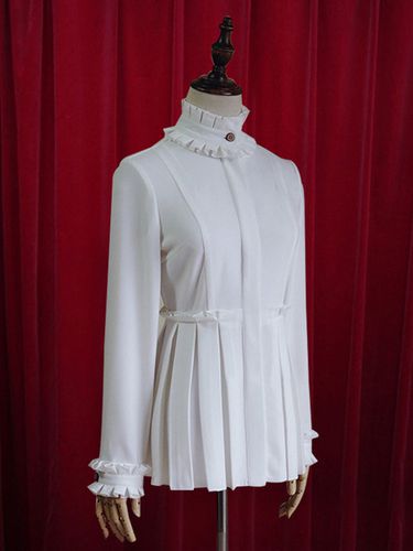Lolita blanc Blouse plisse coton Chic chemisiers Dguisements Halloween - Milanoo FR - Modalova