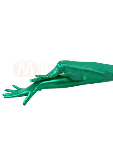 Gants de longueur d'paule vert mtallique brillant Dguisements Halloween - Milanoo FR - Modalova