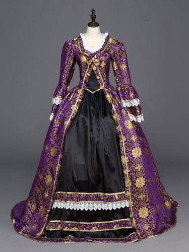 Robe victorienne Rococo Costume Vintage Pourpre costume gothique avec dentelle Halloween - Milanoo FR - Modalova