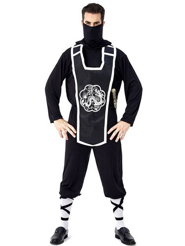 Costume Noir Pantalons Samurai Cosplay Hommes Top Imprim Animal Dguisements Halloween - Milanoo - Modalova